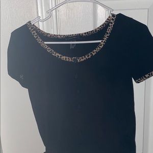 Fake cheetah print button up